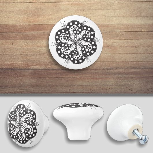 スパイラルデザインエレガントドアノブキャビネットプル セラミックノブ