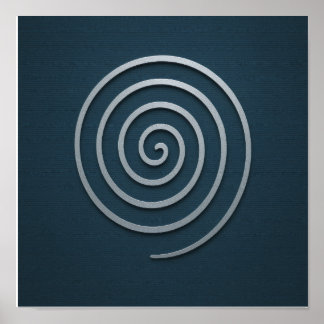 スパイラルネイビーシルバーポスター ポスター