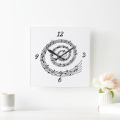 スパイラルノートの壁時計 スクエア壁時計 (ホーム)