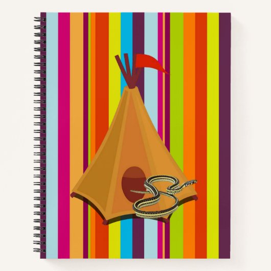 スパイラルノートストライプーのテントヘビ ノートブック (正面)
