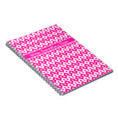 スパイラルノートブックまたはジャーナル:キャンディピンク幾何学模様 ノートブック (右側)