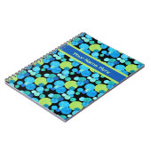 スパイラルノートブックまたはジャーナル、ブルームーンズパターン ノートブック (左側)