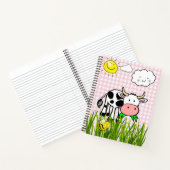 スパイラルノートブックカウピンクの格子状（昆虫）マルハナバチフローラ ノートブック (内部)