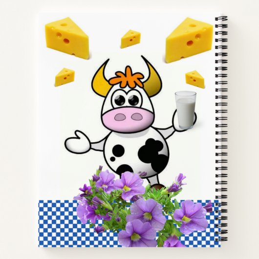 スパイラルノートブックカウブループレイドチーズミルクフローラ ノートブック (裏面)