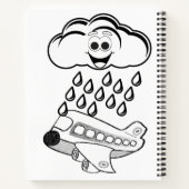 スパイラルノートブックカラーリングクラウド飛行機 ノートブック (裏面)