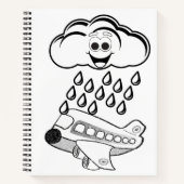スパイラルノートブックカラーリングクラウド飛行機 ノートブック (正面)