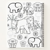 スパイラルノートブックカラーリングゾウ ノートブック (裏面)