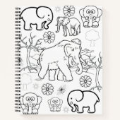 スパイラルノートブックカラーリングゾウ ノートブック (正面)