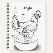 スパイラルノートブックカラーリングチキン ノートブック (正面)
