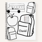 スパイラルノートブックカラーリングバックパック ノートブック (正面)