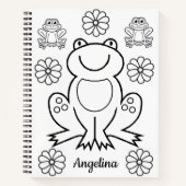スパイラルノートブックカラーリングフロッグフローラ ノートブック (正面)