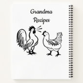 スパイラルノートブックカラーリングルースター祖母レシピ ノートブック (裏面)