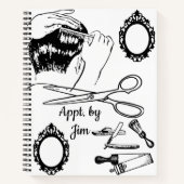 スパイラルノートブックカラーリング理容師バーバーショップ ノートブック (正面)