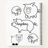 スパイラルノートブックカラーリング豚と子羊 ノートブック (裏面)