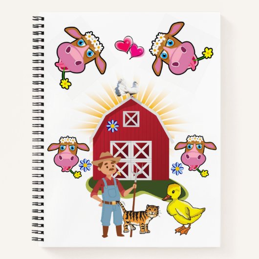 スパイラルノートブックコ農家イエローダック猫 ノートブック (正面)
