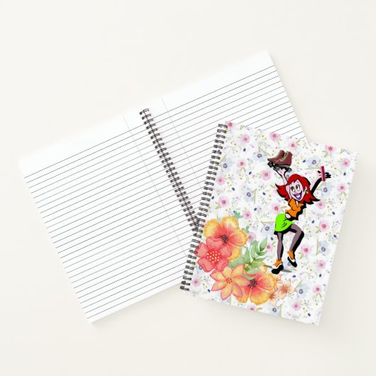 スパイラルノートブックスケートで滑るフローラ ノートブック (内部)