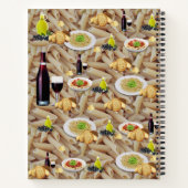 スパイラルノートブックレッドワインパスタオリーブ油 ノートブック (裏面)