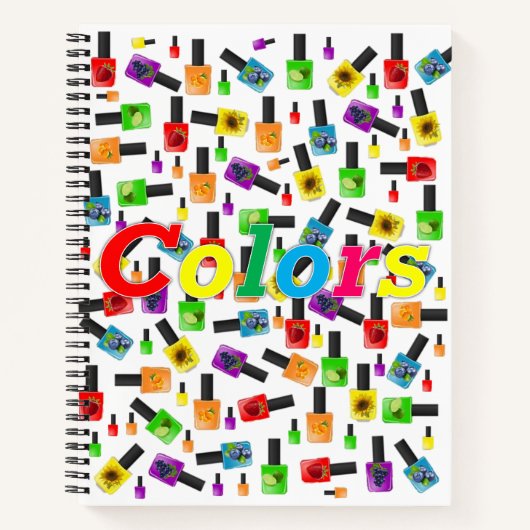 スパイラルノートブック爪、 ネイルポーランドカラーズフルーツ ノートブック (正面)