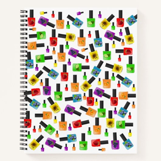 スパイラルノートブック爪、 ネイルポーランドフルーツカラー ノートブック (正面)