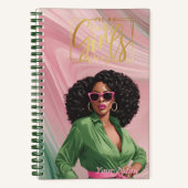 スパイラルノートブック/ジャーナルピンクと緑の抽象芸術 ノートブック (正面)