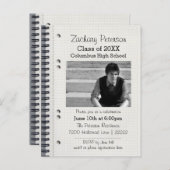 スパイラルノートブック – 卒業のお知らせポストカード インビテーションポストカード (正面/裏面)