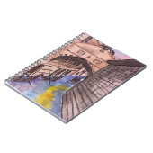 スパイラルノートブック – 水彩ヴェネツィア運河カバー ノートブック (左側)