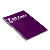 スパイラルノートブック – 紫と白のロゴ ノートブック (右側)