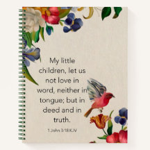 スパイラルノートブック – 1 John 3:18 KJV