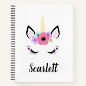 スパイラルノートブック – Unicorn Head ノートブック (正面)