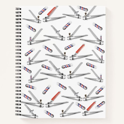 スパイラルノート理容師ポール爪、 ネイルバリカン ノートブック (正面)