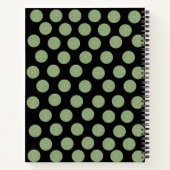 スパイラルノート 緑の円 黒 ノートブック (裏面)