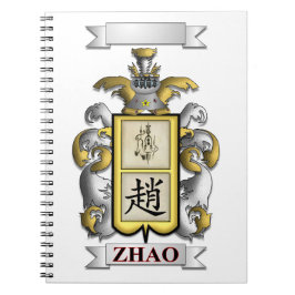 スパイラルノート Zhaoの姓とシールド ノートブック