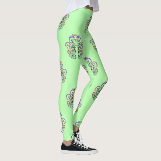 スパイラルハート手描きデザイン4 レギンス (右)