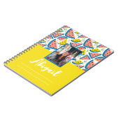 スパイラルフォトノートとフルーツパターンと写真 ノートブック (左側)