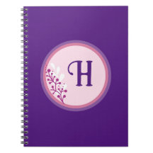 スパイラルフォトノートブック – イニシャルの追加 – 紫