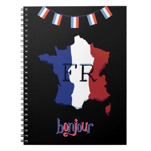 スパイラルフォトノートブック – フランスのテーマ ノートブック (正面)