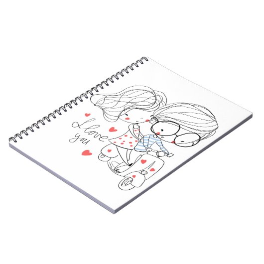 スパイラルフォトノートブック(80ページB&W) ノートブック (左側)