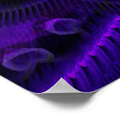 スパイラルフラワーフラクタルダークパープルUVピクセル ポスター (角)