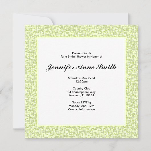 スパイラルブライダルシャワーの招待 招待状 (正面)