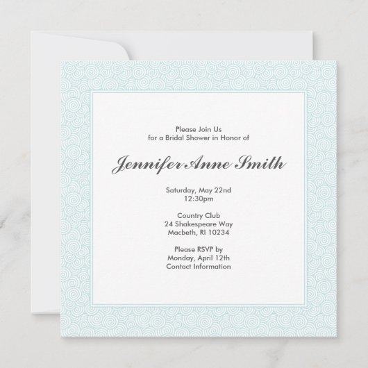 スパイラルブライダルシャワーの招待 招待状 (正面)