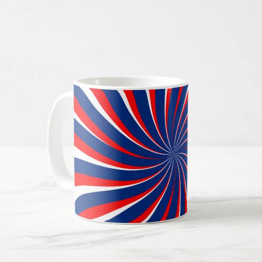 スパイラルブルー白い赤… コーヒーマグカップ (正面左)