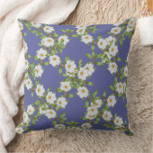 スパイラルホワイトフラワーズ装飾用クッション クッション (ブランケット)