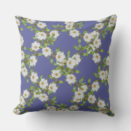 スパイラルホワイトフラワーズ装飾用クッション クッション