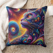 スパイラルミスティック銀河系レインボーキャット クッション (ブランケット)