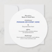 スパイラルモザイクの青いラウンド招待状 招待状 (裏面)