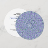 スパイラルモザイクの青いラウンド招待状 招待状 (正面/裏面)