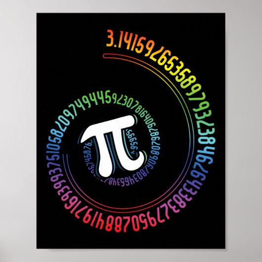 スパイラルレインボーおたく数学ギーク数学者パイ日 ポスター (正面)