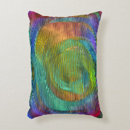 スパイラルレインボー、レリーフ、 浮き彫りと汚れたストライプ アクセントクッション