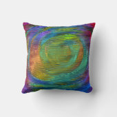 スパイラルレインボー、レリーフ、 浮き彫りと汚れたストライプ クッション (裏面)