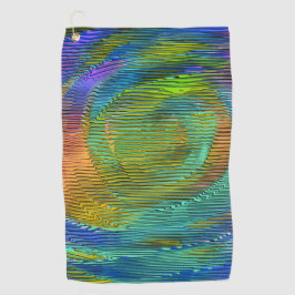 スパイラルレインボー、レリーフ、 浮き彫りと汚れたストライプ ゴルフタオル